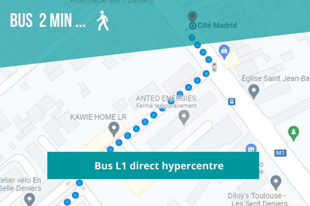 Апартаменты Le Rosier - 7 Deniers - Proche Airbus - Bus Direct Centre Тулуза Экстерьер фото